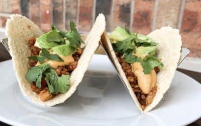 Tacos Fáciles de Sofritas con Queso Vegano