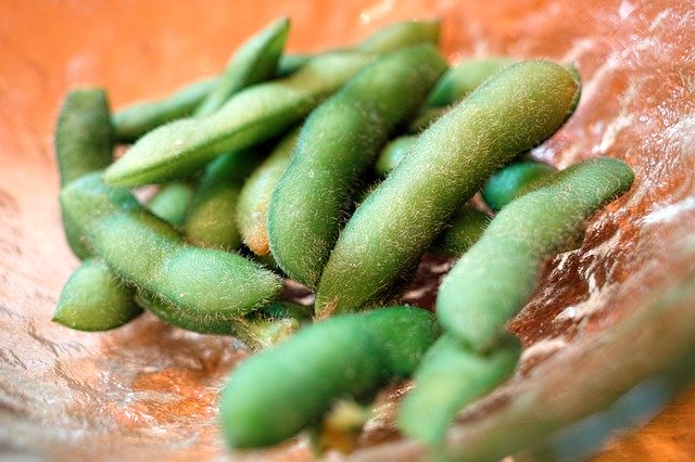 Edamame in their pods
