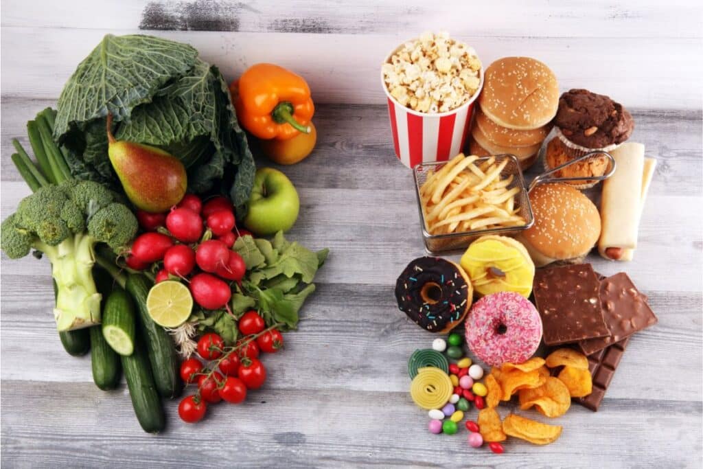 Healthy food vs. unhealthy processed food