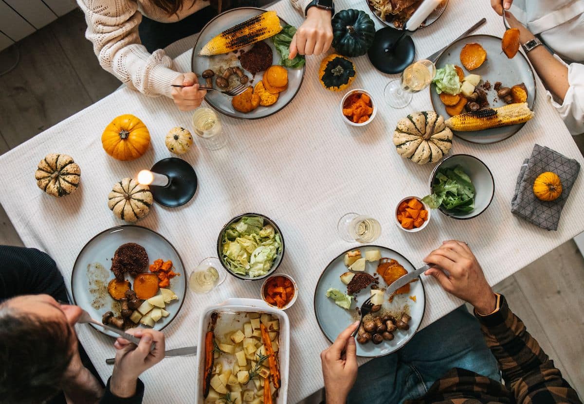 vegan holiday dinner spread