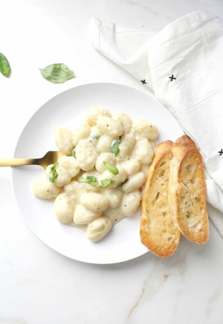 Delicious Creamy White Wine Vegan Gnocchi