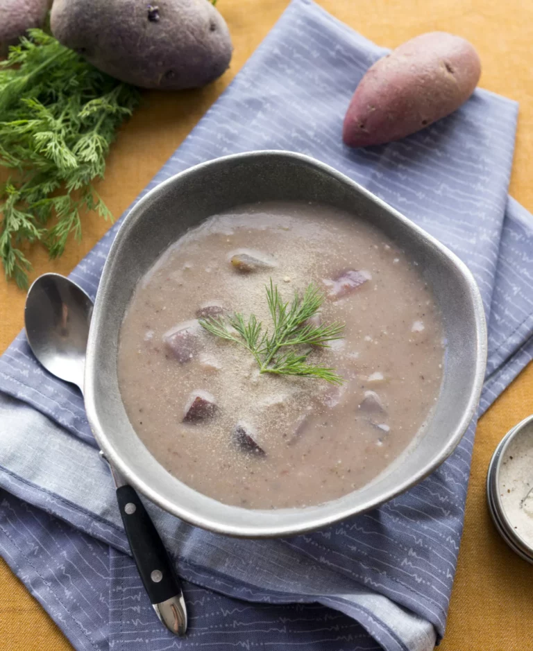 Potato Leek and Purple Corn Chowder